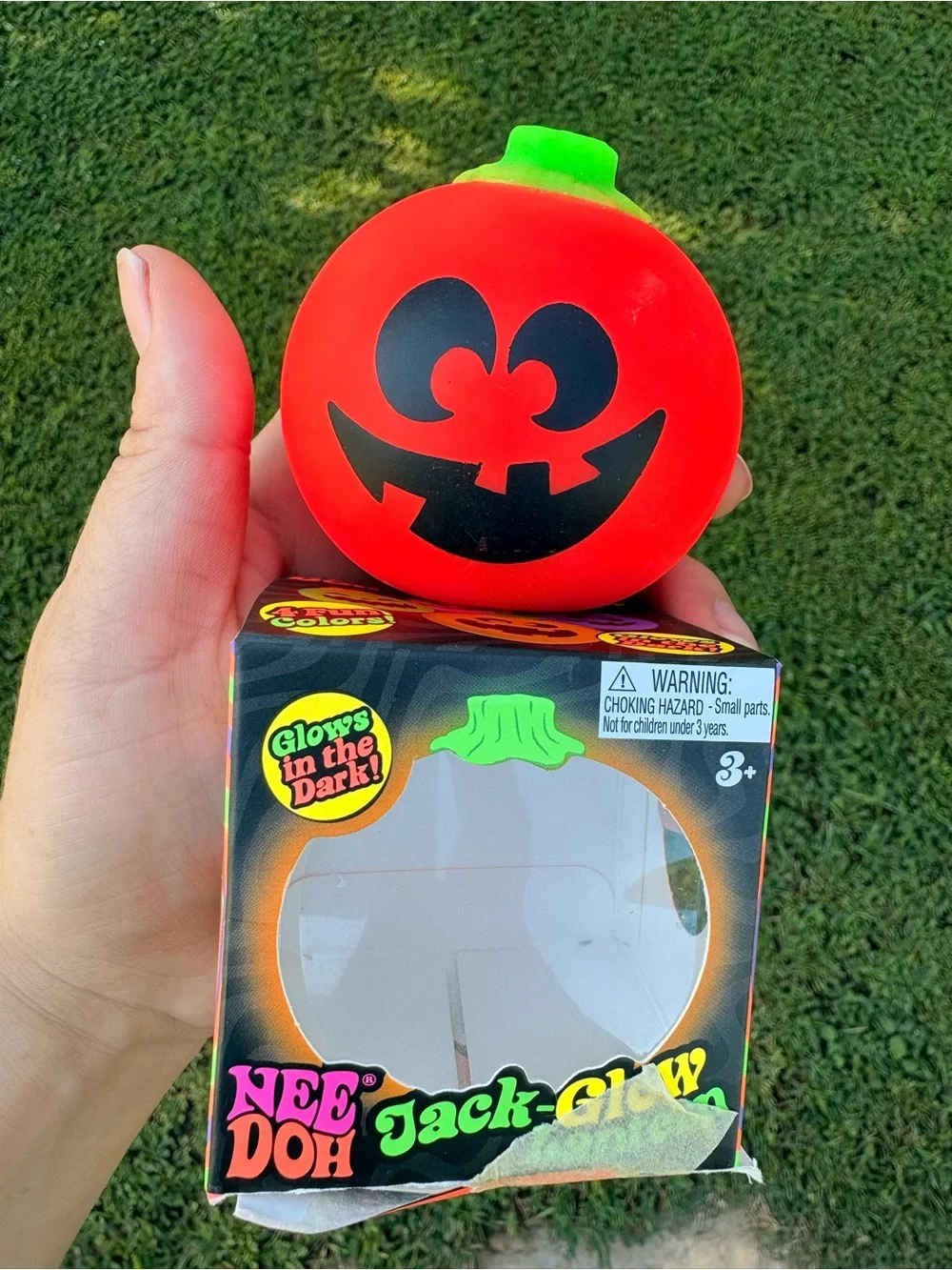 Needoh Jack-Glow Pumpkin Stress Ball - Orange